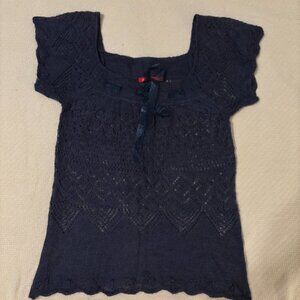 Vintage Alain Manoukian Crochet Fine Knit Top